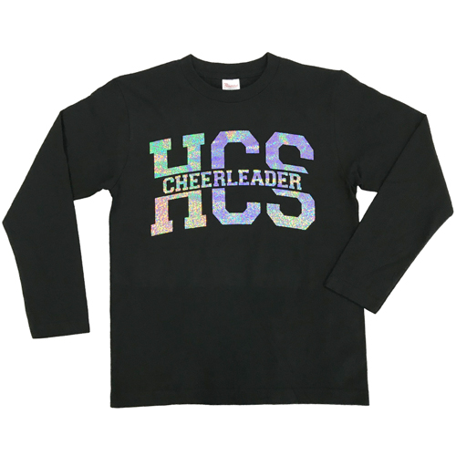 HelloCheersオリジナル 長袖Tシャツ HCSロゴ ブラック｜チア用品専門店