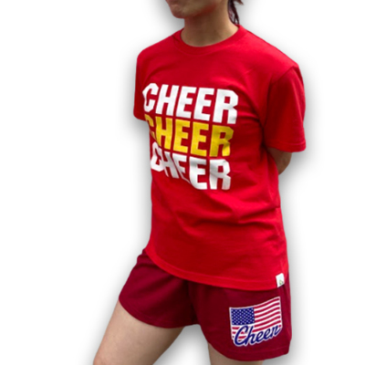 在庫限り］HelloCheers オリジナルTシャツ「CHEER×3」レッド