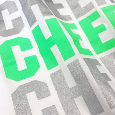 HelloCheers オリジナルTシャツ「CHEER×3」ホワイト×ネオングリーン 